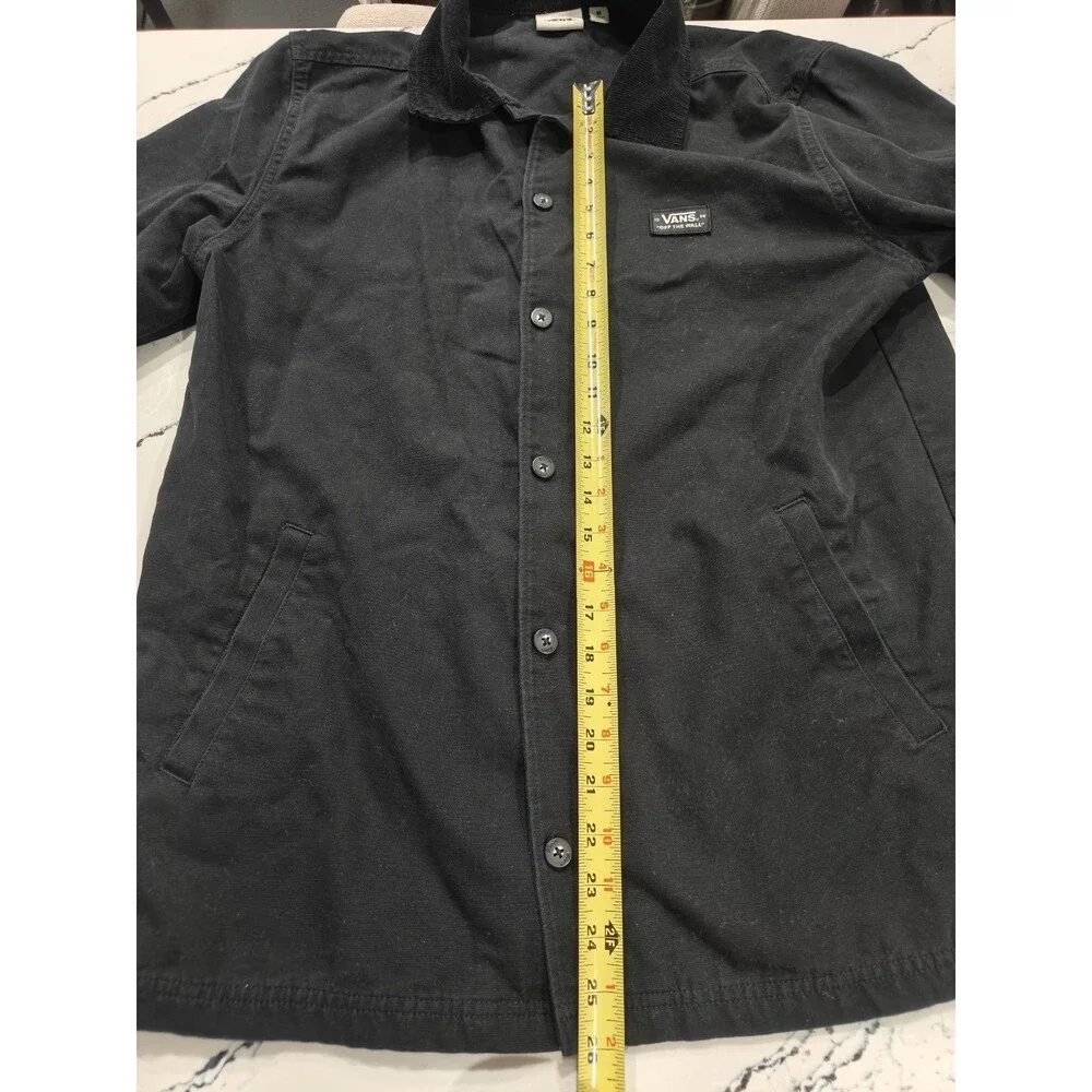 Vans Off The Wall Black Canvas Drill Chore Jacket with Corduroy Collar Medium